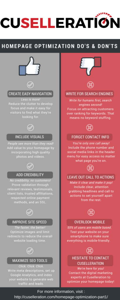 Homepage Optimization Do's and Don'ts